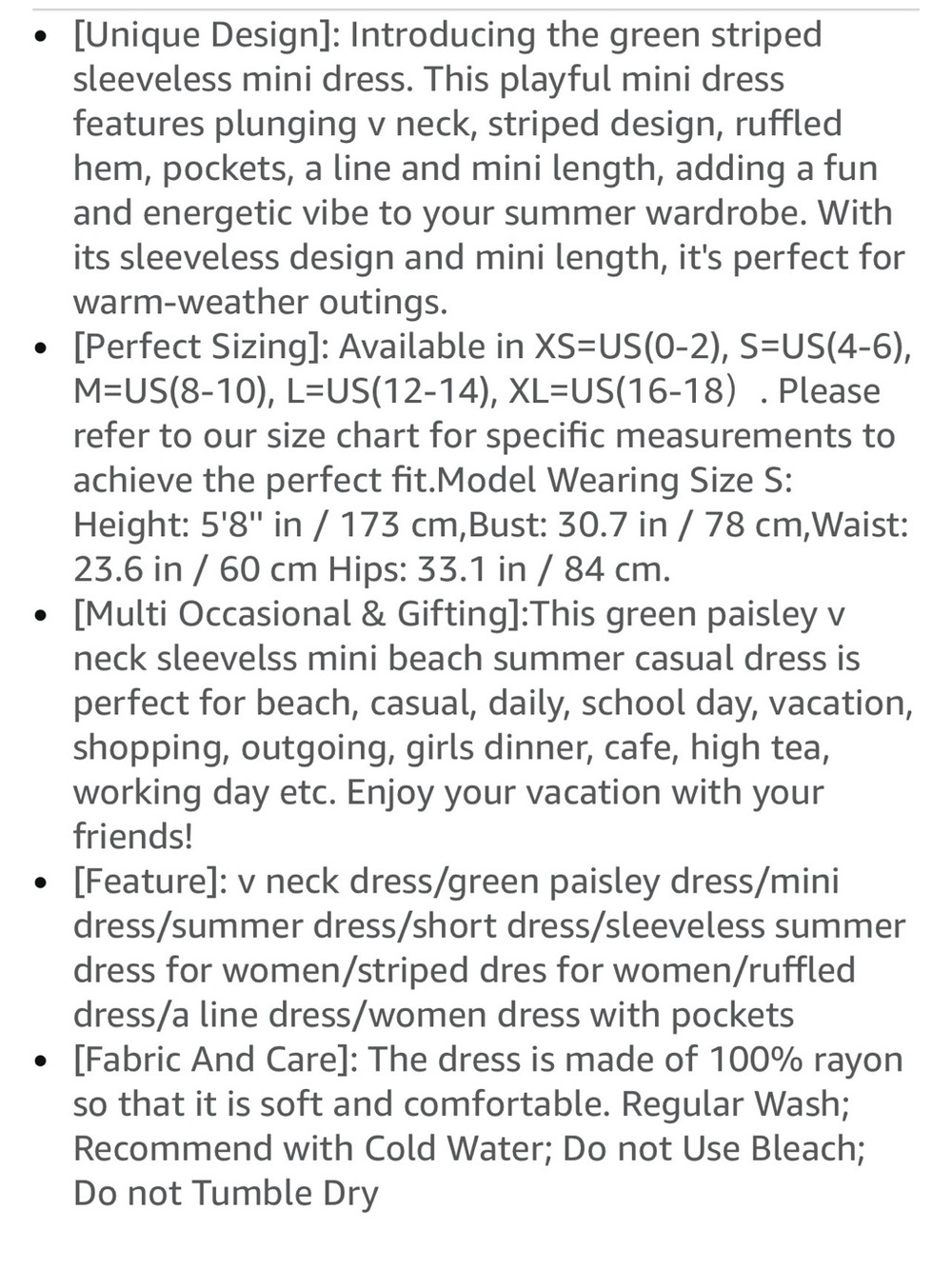 Sleeveless Green Patterned V-Neck Summer Dress - Picture 6 of 8